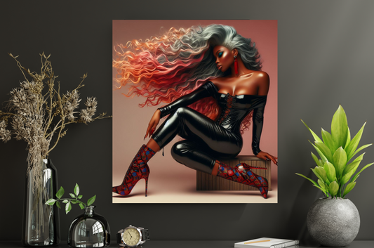 Fierce Woman- 48"x32" Canvas wall art